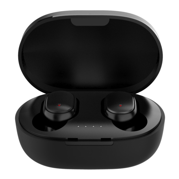 Vezeték nélküli Bluetooth fülhallgató, zajcsökkentés, sztereó, IPX7, fekete