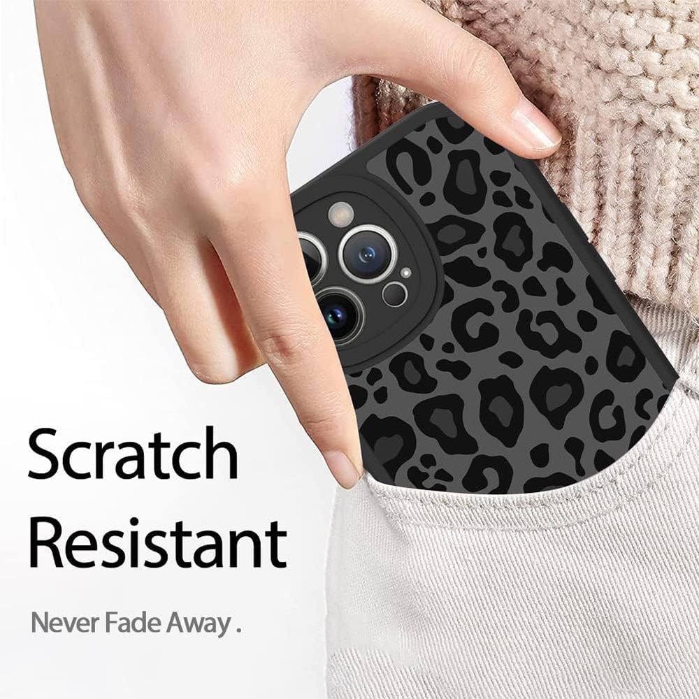 Husa pentru Telefon Compatibila cu Apple iPhone 12 Pro, G-Tech Glam Leopard Print, Protectie la Camera, Silicon, Margini Ridicate, Aspect Mat, Negru