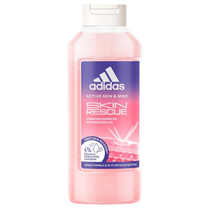 Gel de dus Adidas Skin & Mind Skin Rescue, Femei, 400 ml