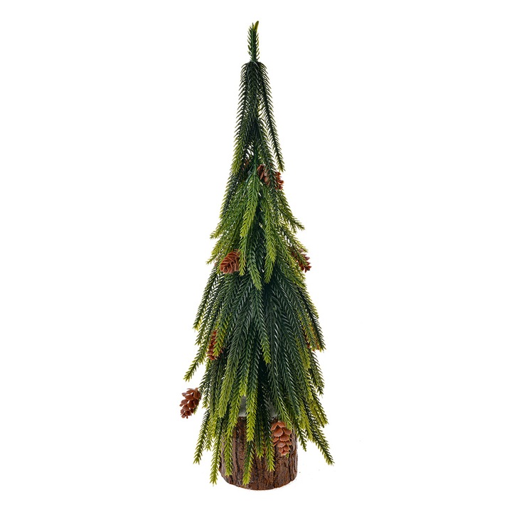 Zöld műkarácsonyfa 12x12x38 cm