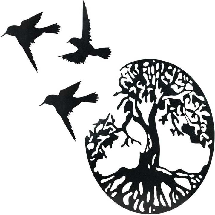 Pasare Decorativa din Metal, Sunmostar, Artizanat Fin, Negru