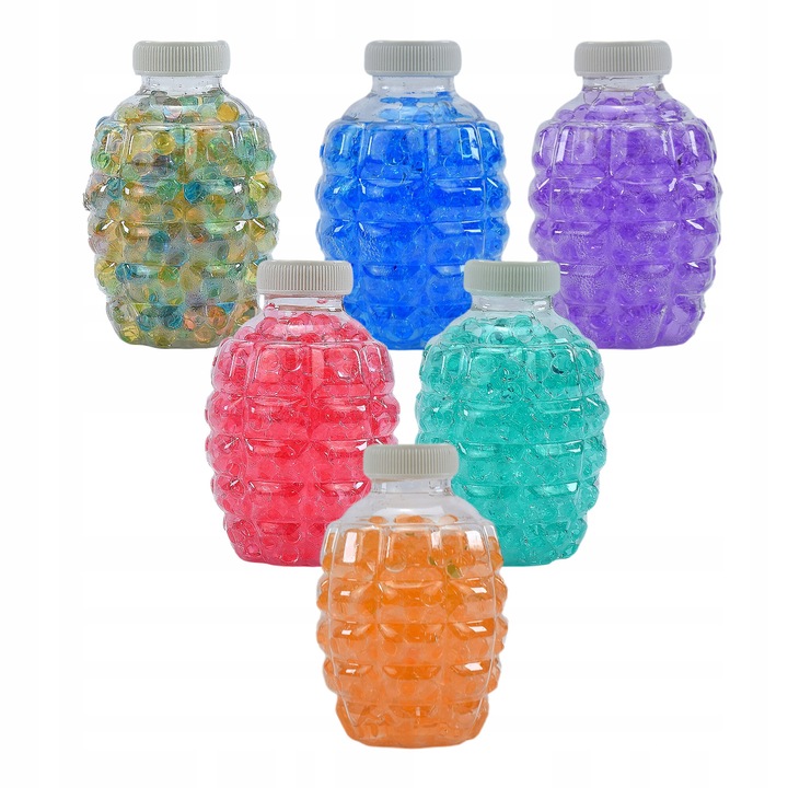 6 db-os gélgolyós készlet, gránát formájú, 7-8 mm, tarka, 3000 db