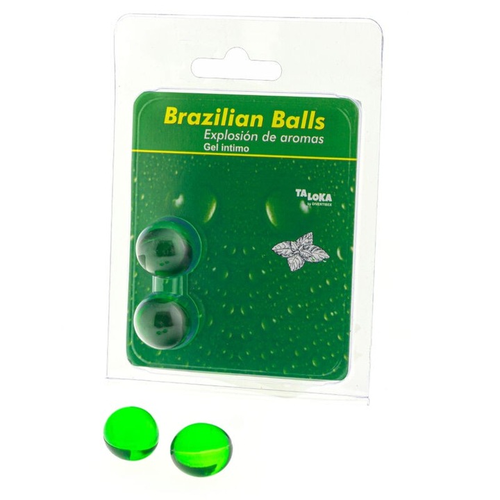 Set 2 Bile Braziliene DIVERTY SEX, Gel Intim cu Aroma de Menta, pentru Masaj