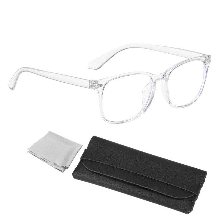 Számítógép védőszemüveg, SUPER TRENDS®, antikék fény, védelemmel telefon, tablet, laptop, TV, játék ellen, dioptria nélkül, Unisex, átlátszó