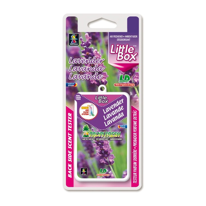 Odorizant auto Little Box set 12 bucati trei arome diferite Lavanda, Ocean, Iasmin