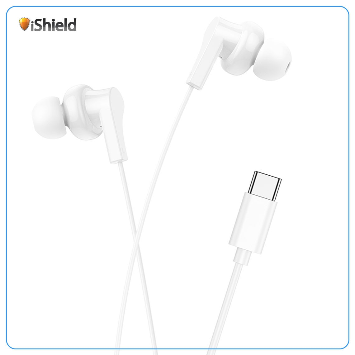 Casti cu fir, Universale, conector digital USB-C, controler si microfon pe fir, compatibile cu iPhone / iPad /Samsung / Huawei / Xiaomi / Moto / Oppo, lungime 1.2m, Albe (M114)