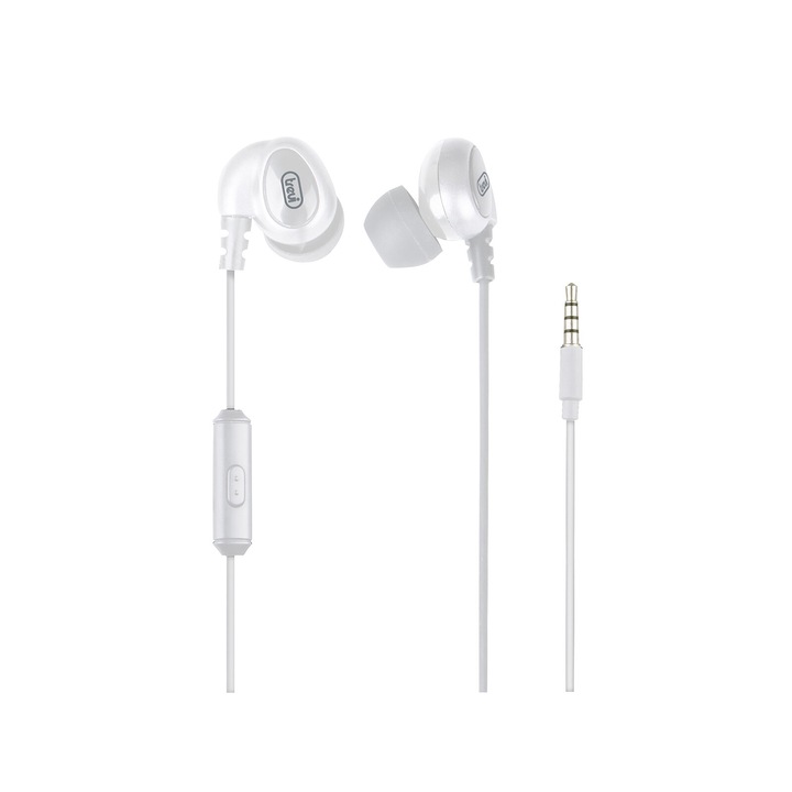 Casti In-Ear cu fir, microfon HMP 696 M, 1.2m, alb, Trevi