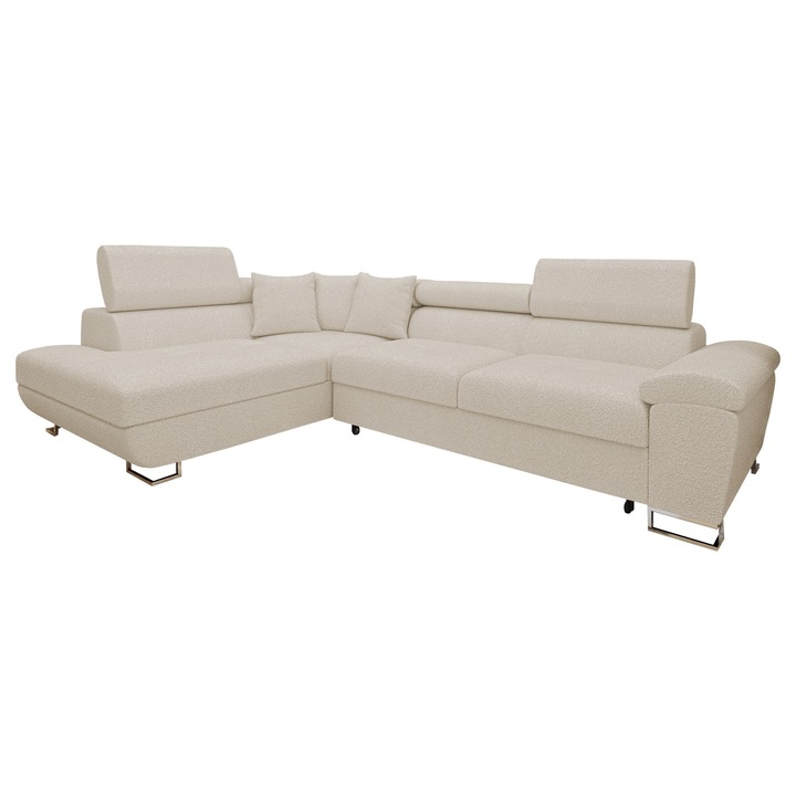 Coltar rabatabil Alvin Premium, MIRJAN24, Stanga, bej, 202x270x91 cm