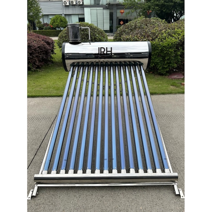 Panou solar apa calda JRH, inox, 150 Litri, 15 tuburi vidate, suport inox, kit complet panou solar apa calda Nepresurizat