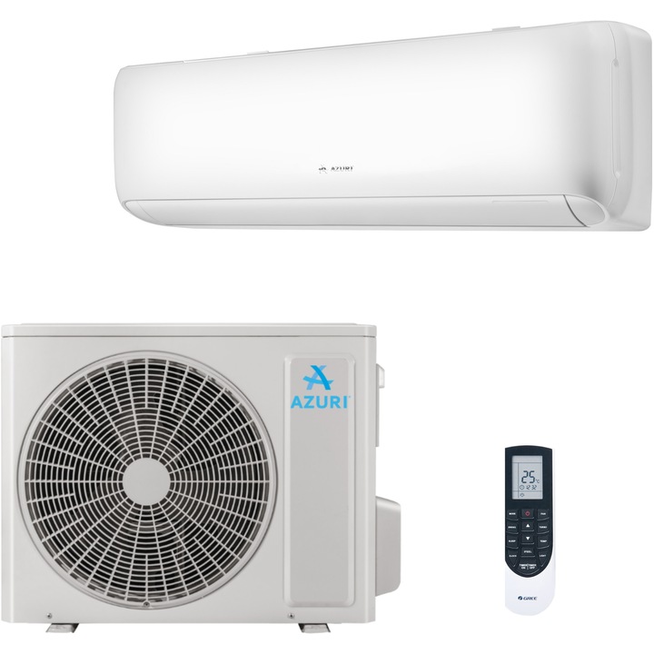 Aparat de aer conditionat Azuri Midori 12000 BTU Wi-Fi, Clasa A++, filtru Cold Plasma, functie I-Feel, autodiagnosticare, AZI-WN35VA/I+/AZI-WN35VA/O