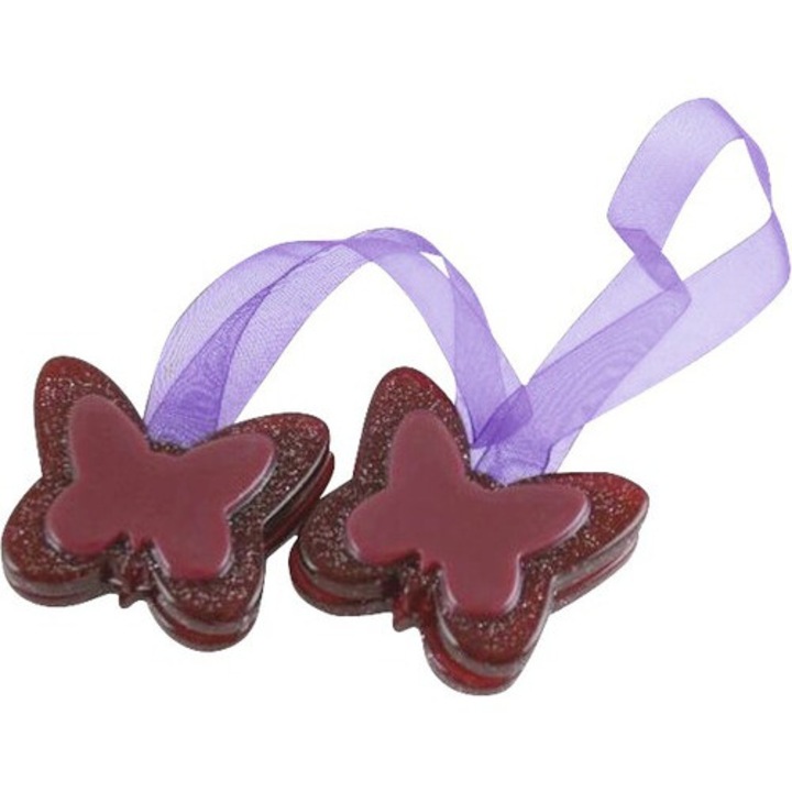 Magneti Decorativi Butterfly Pentru Perdea - Cu Panglica De Fixare, Mov/rosu, Set 2 Buc