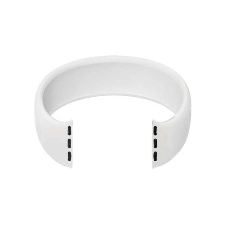 Curea pentru smartwatch Pacific, U26, compatibil cu Apple Watch, alb, 42/44mm