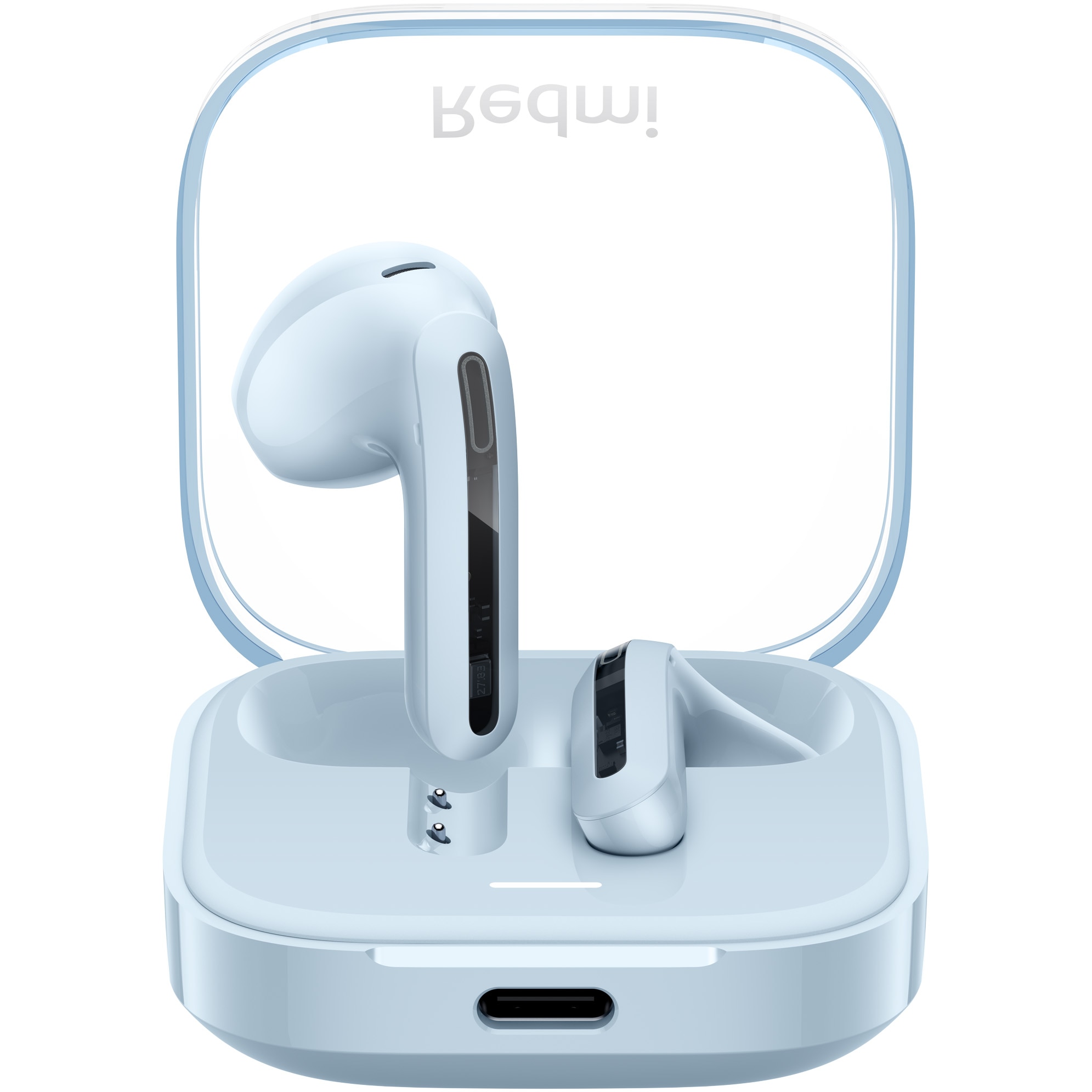 Casti In-Ear Xiaomi Redmi Buds 6 Active, Wireless, Bluetooth 5.4, Autonomie 30 ore, IPX4, Transparent blue