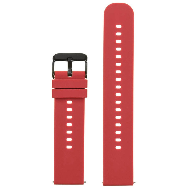 Curea din cauciuc pentru ceas Pacific U27 - rosu/negru - 22mm