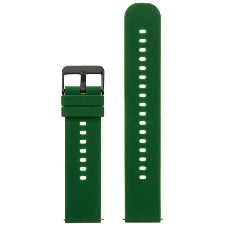 Curea din cauciuc pentru ceas Pacific U27 - verde inchis/negru - 20mm