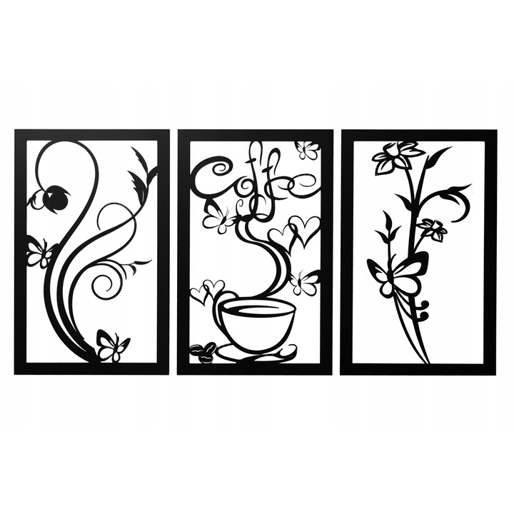 Tablou 3D pentru perete: Decor de bucatarie, filigran, decorare perete, dantelat, perforat pentru bucatarie, sufragerie, 59x95