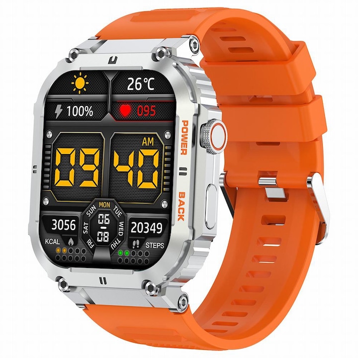 Smartwatch GRAVITY GT7 Pro, Inox, Ecran Tactil 1.39 inch IPS, Rezistent la Apa IP67, Negru