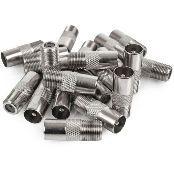 Set 100 conectori pentru TV, Spacetronik, Argintiu