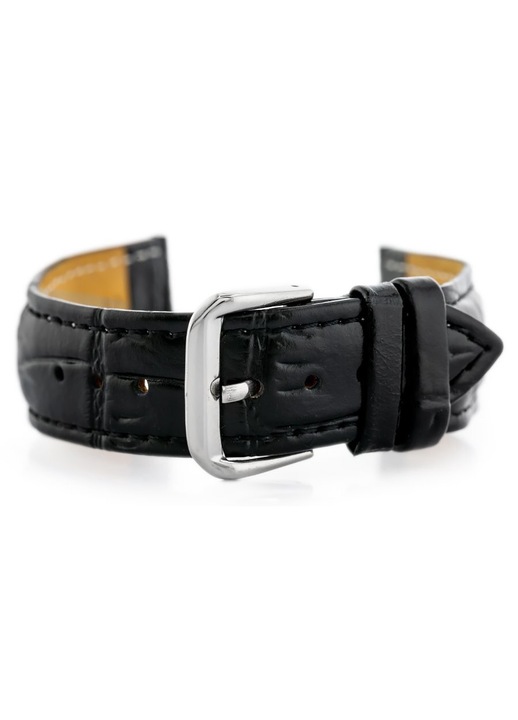 Bőrszíj Pacific órához, W102L, fekete, 24 mm