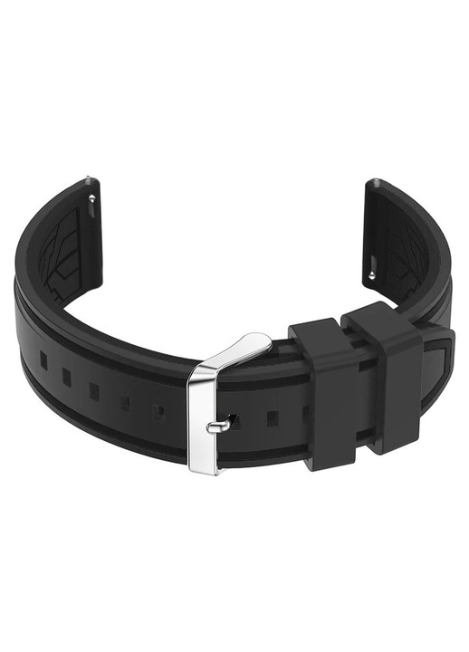 Curea din cauciuc pentru ceas Pacific, U14, gri/negru, 20mm