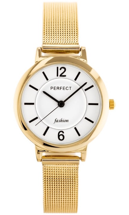 Ceas dama, Perfect, inox, Mecanism Quartz, Auriu