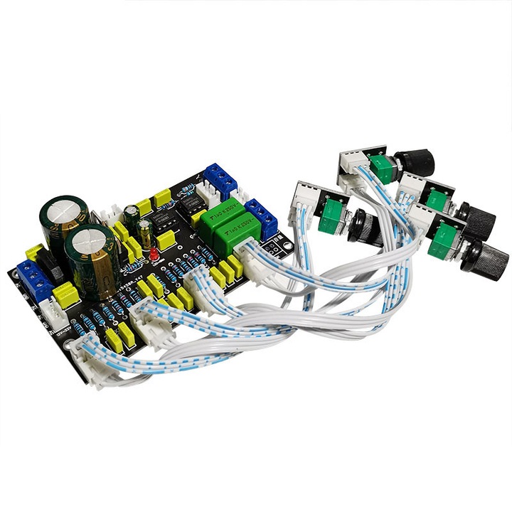 Preamplificator corector de ton OPA2604 cu control volum, inalte, medii si bas