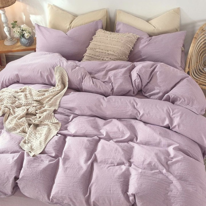 Спално бельо за 1 човек, 100% памук перкал, 160x240 см, 3 бр., Special Linens, Розово