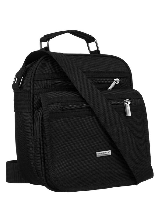 Futás táska férfiaknak, Peterson, Poliészter, 3 rekesz, 23 x 20 x 11 cm, Fekete