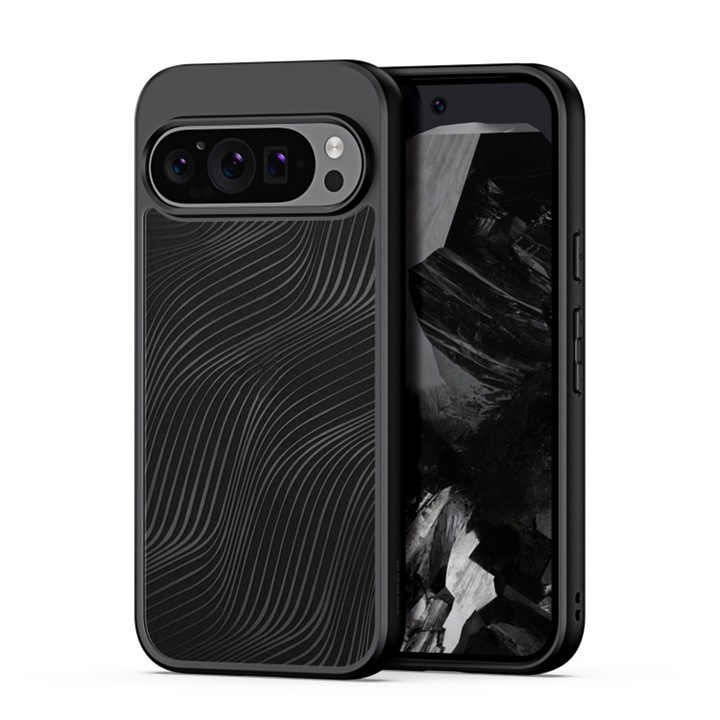 Lökhárító, hullámos kialakítású védőtok Google Pixel 9 / Pixel 9 Pro telefonokhoz, vékony szilikon sima TPU, optimális lökhárítóvédelem, matt hátlap, tartós, rendkívül biztonságos a kamera, hidrofób, átlátszó