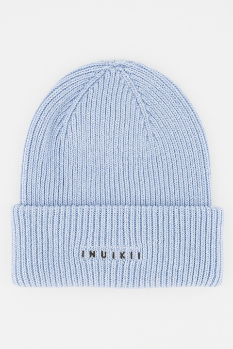 INUIKII, Унисекс шапка с вълна и кашмир с лого, Светлосин