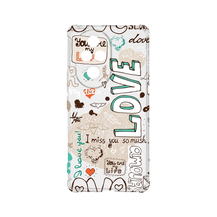 Husa pentru Honor 200 5G, BestCase® Anti Shock 1.5MM, Love, Air Cushion Technology, Protectie camera, ecran si colturi, AS 25