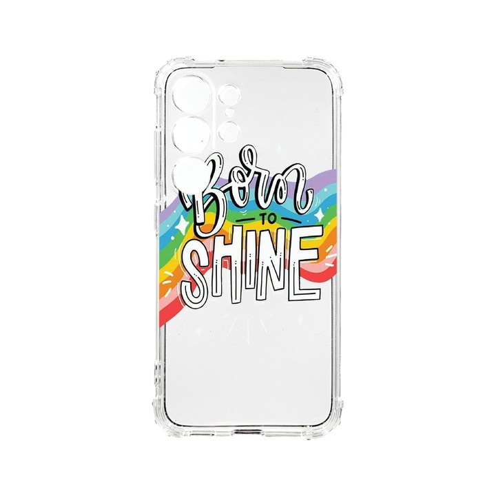 BestCase® Устойчив на удар калъф 1.5 мм, съвместим със Samsung Galaxy S24 Ultra, Born To Shine, Устойчив на удар, Защита на камерата, AS 489