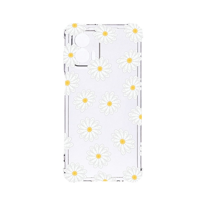 BestCase® Устойчив на удари калъф 1.5MM, съвместим с Motorola Edge 50 Fusion, Happy Flowers Daisy, устойчив на удари, защита на камерата, AS 513