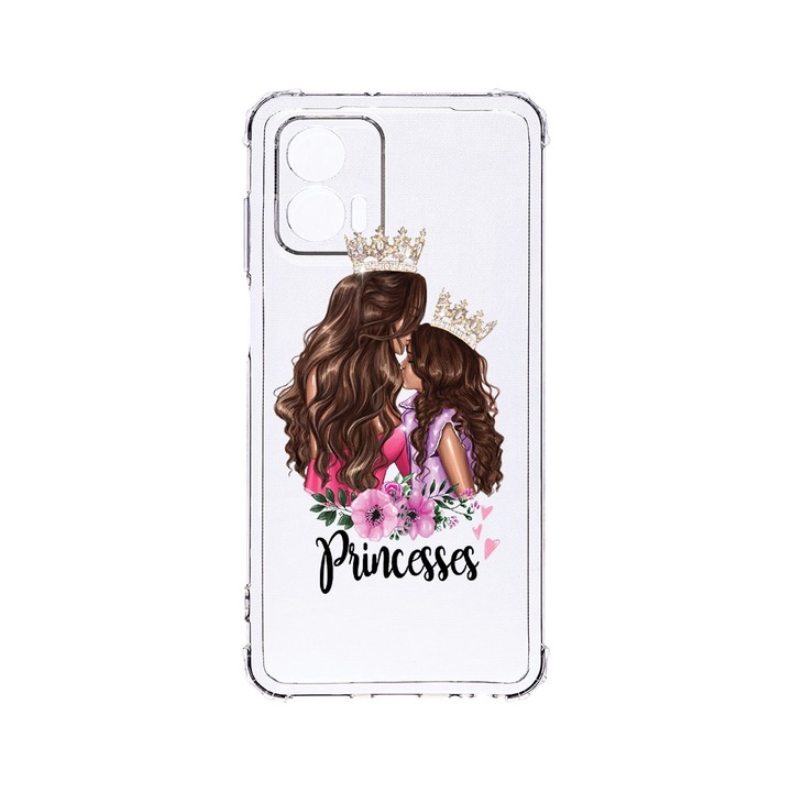 BestCase® Устойчив на удар калъф 1.5MM, съвместим с Motorola Edge 50 Fusion, Princesses Gril Mom, устойчив на удари, защита на камерата, AS 552