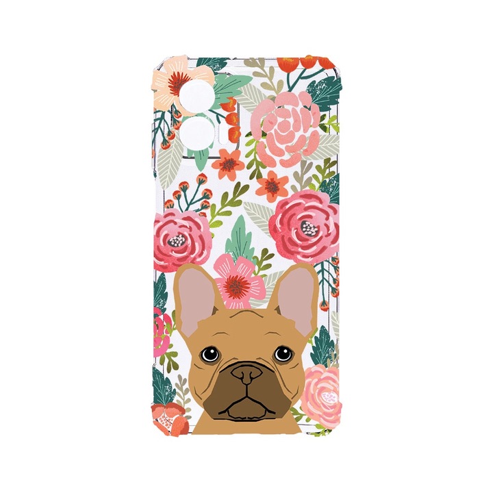 BestCase® Устойчив на удари калъф 1.5MM, съвместим с Motorola Edge 50 Fusion, куче и цветя, устойчив на удари, защита на камерата, AS 637