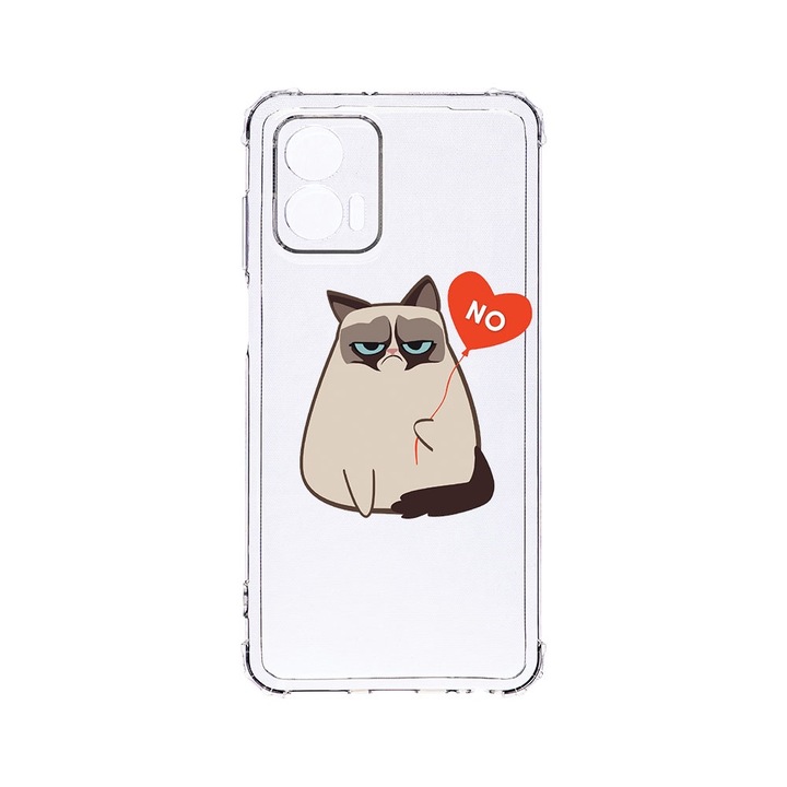 BestCase® Устойчив на удари калъф 1.5MM, съвместим с Motorola Edge 50 Fusion, Мем - Grumpy Says No, Устойчив на удари, Защита на камерата, AS 657