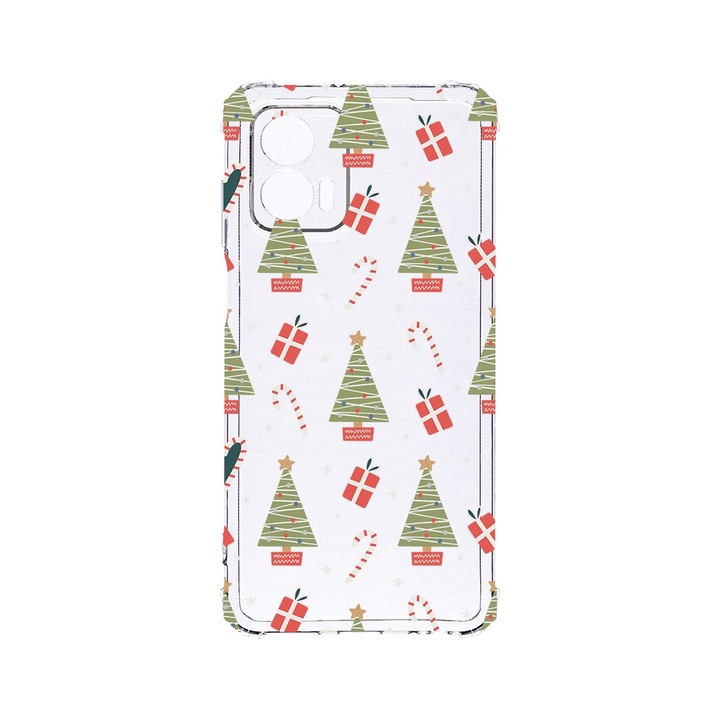 BestCase® Устойчив на удари калъф 1.5MM, съвместим с Motorola Edge 50 Fusion, коледен десен, устойчив на удари, защита на камерата, AS 873