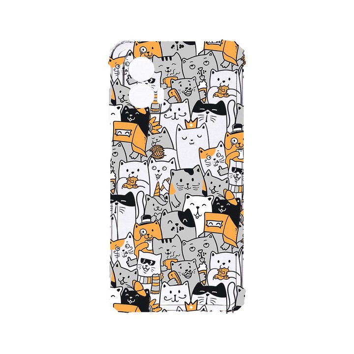 BestCase® Устойчив на удар калъф 1.5MM, съвместим с Motorola Edge 50 Fusion, Cat Pattern, устойчив на удар, защита на камерата, AS 1030