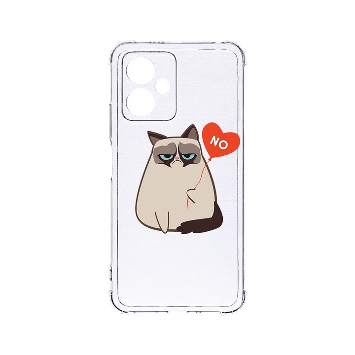 BestCase® Husa Anti Shock 1.5MM, Compatibila Cu Motorola Moto G54 / G54 Power, Meme - Grumpy Says No, Rezistenta La Socuri, Protectie Camera, AS 657