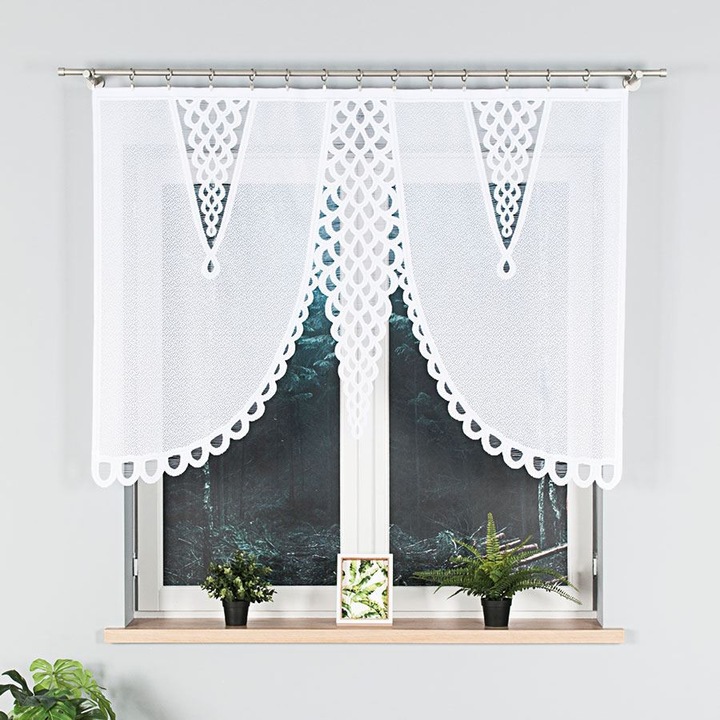 Mintás függöny, Markizeta Eryka, 100% poliészter, fehér, 160x120cm