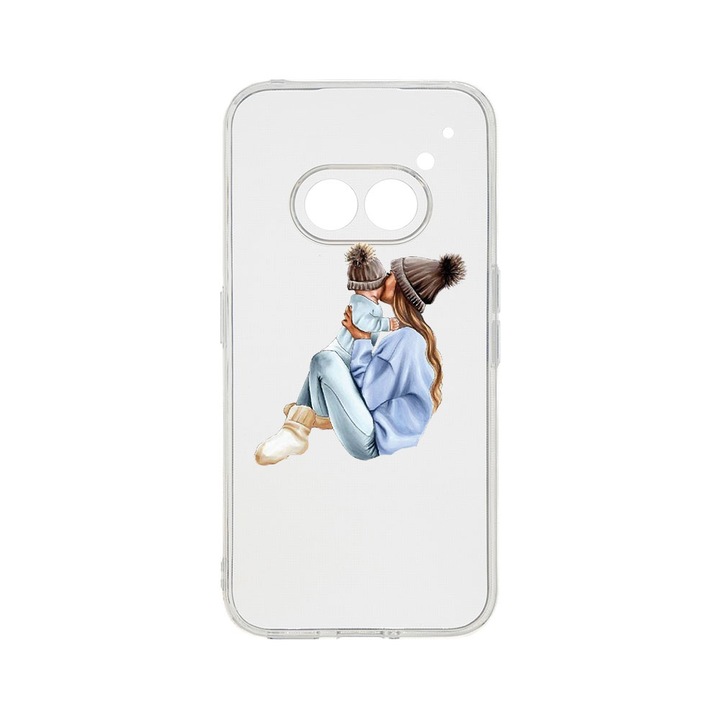 BestCase® Husa Clear Silicon 2MM, Compatibila Cu Nothing Phone 2a, Girl Mom With a Boy, Antisoc, Protectie Camera, Margini ridicate pentru protectia ecranului, T 562
