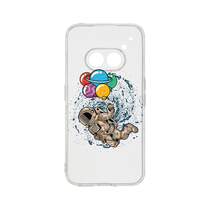 Силиконов калъф BestCase за Nothing Phone 2a, Happy Astronaut, Camera Protection, Clear Silicon 2MM, Transparent T 773