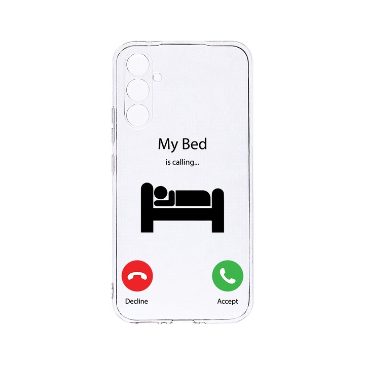 BestCase® Husa Clear Silicon 2MM, Compatibila Cu Samsung Galaxy S24 FE, My Bed Is Calling, Antisoc, Protectie Camera, Margini ridicate pentru protectia ecranului, T 945