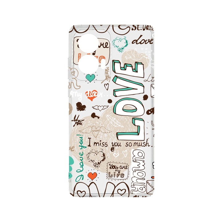 Силиконов калъф BestCase за Motorola Edge 50 Fusion, Love, Camera Protection, Clear Silicon 2MM, Transparent T 25