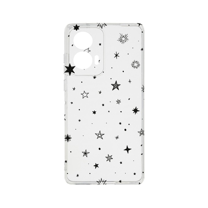 Силиконов калъф BestCase за Motorola Edge 50 Fusion, Stars, Camera Protection, Clear Silicon 2MM, Transparent T 143