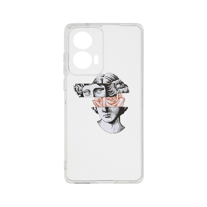 Силиконов калъф BestCase за Motorola Edge 50 Fusion, David Statue, Camera Protection, Clear Silicon 2MM, Transparent T 731