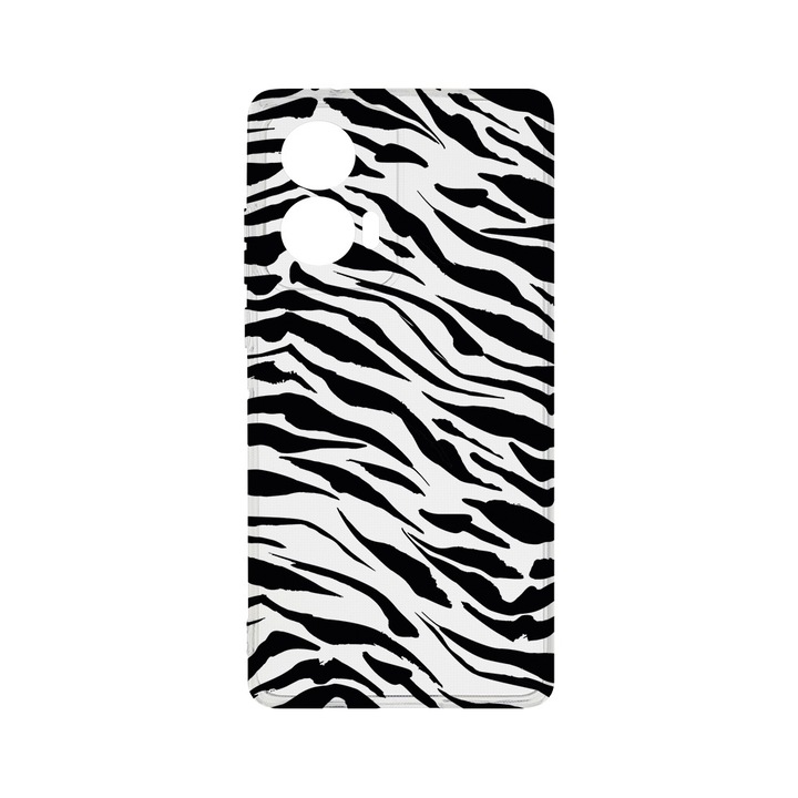 Силиконов калъф BestCase за Motorola Edge 50 Fusion, Tiger Pattern, Camera Protection, Clear Silicon 2MM, Transparent T 1058