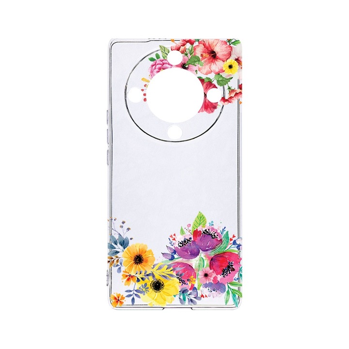 BestCase® Husa Clear Silicon 2MM, Compatibila Cu Honor Magic6 Lite / X9b / X50 5G, Flowers, Antisoc, Protectie Camera, Margini ridicate pentru protectia ecranului, T 56
