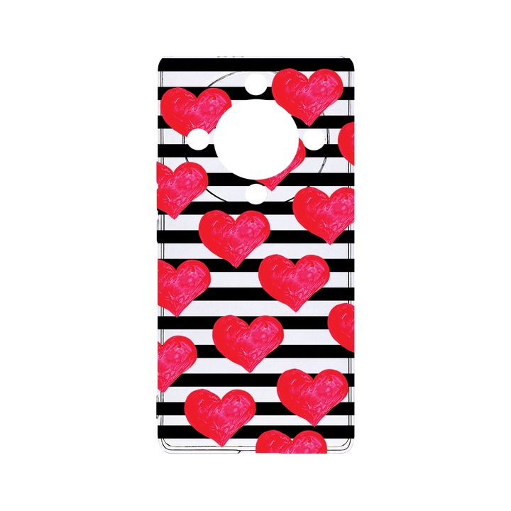 BestCase® Husa Clear Silicon 2MM, Compatibila Cu Honor Magic6 Lite / X9b / X50 5G, hearts, Antisoc, Protectie Camera, Margini ridicate pentru protectia ecranului, T 102