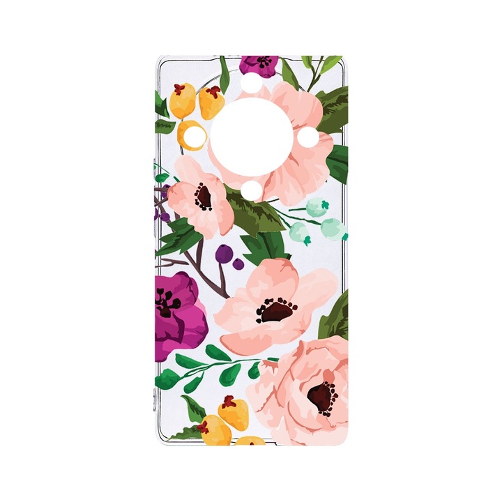 BestCase® Husa Clear Silicon 2MM, Compatibila Cu Honor Magic6 Lite / X9b / X50 5G, Pastel Flowers, Antisoc, Protectie Camera, Margini ridicate pentru protectia ecranului, T 629